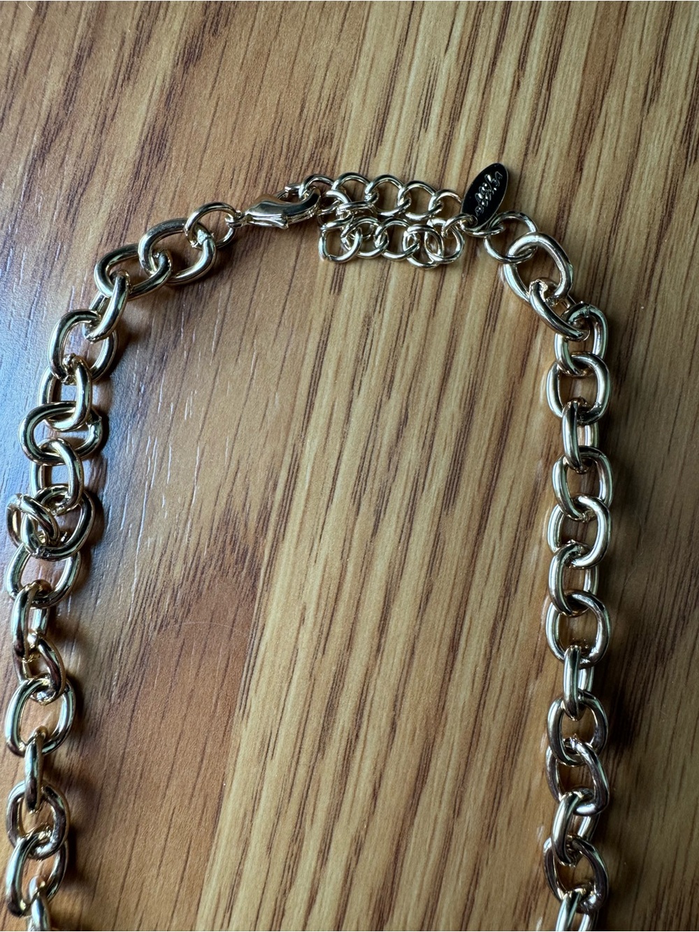 Ettika Gold Necklace with Green Statement Links - Picture 3 of 4